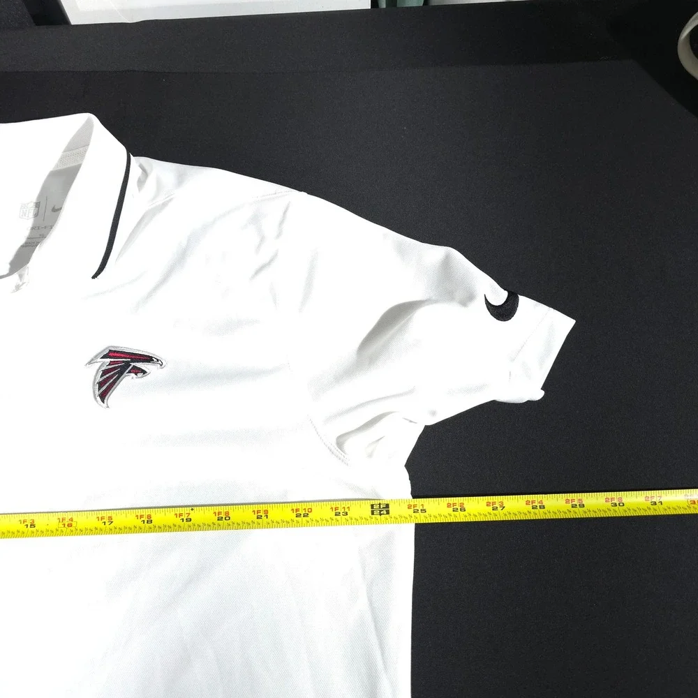 Nike‎ Atlanta Falcons NFL Mens XL White Dri-FIT Polo Shirt 00M3-100 Embroidered